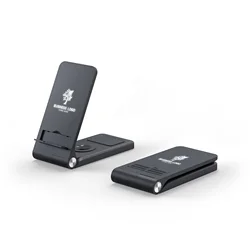 Custom Logo QI 15W Wireless Charging Foldable Dock For Mobile Phones Smart Watch Earbuds OEM Wireless Charger Station
