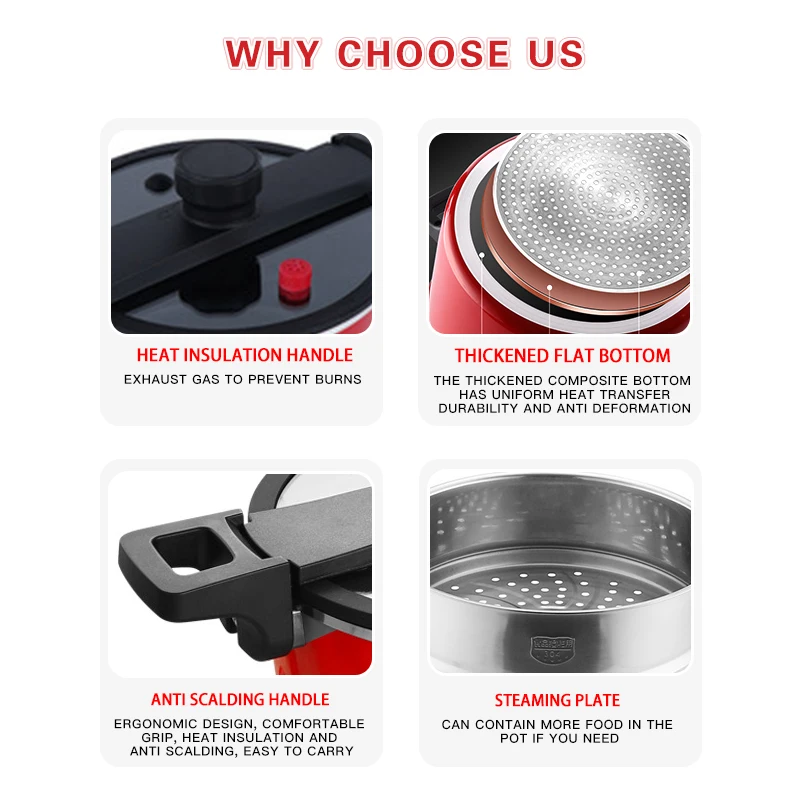 50l Stainless Steel Parts German Intelligent Electric Accessories Induction Power 6 Liter Pressure Cookers