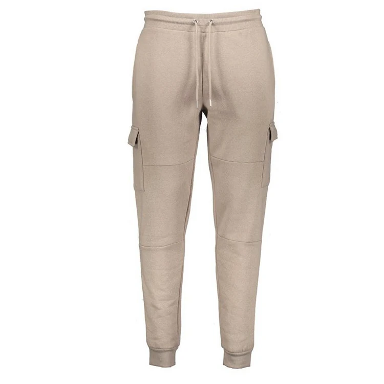 OEM wholesale fashion mens skinny fit jogger style fleece sweatpants with cargo utility pockets