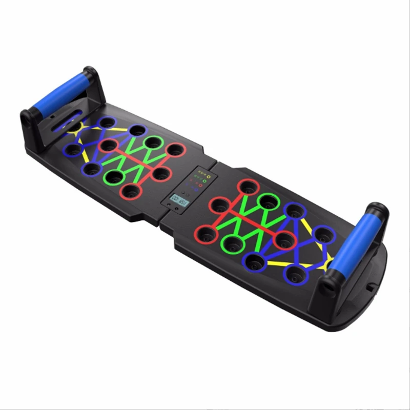 Factory Cheap ABS folding 14 in 1 push up board with resistance bands