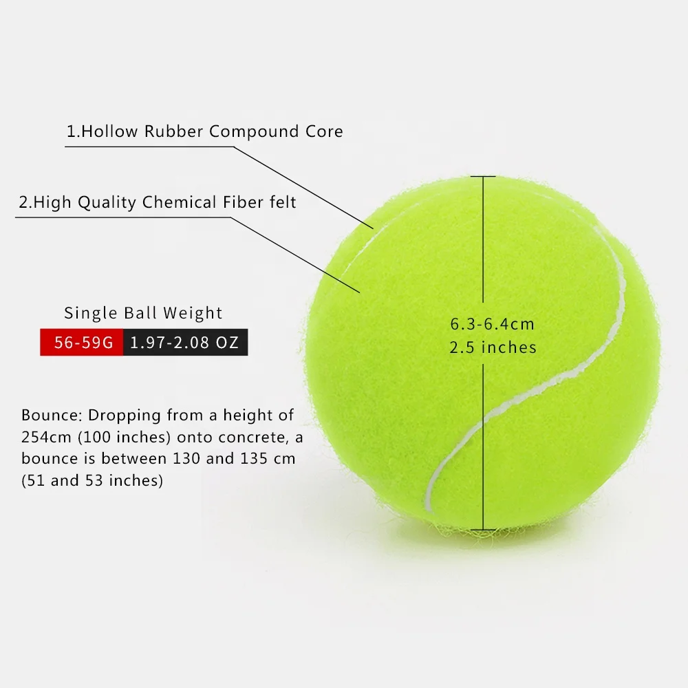 Высококачественные эластичные теннисные мячи для тренировок, спортивные резиновые теннисные мячи