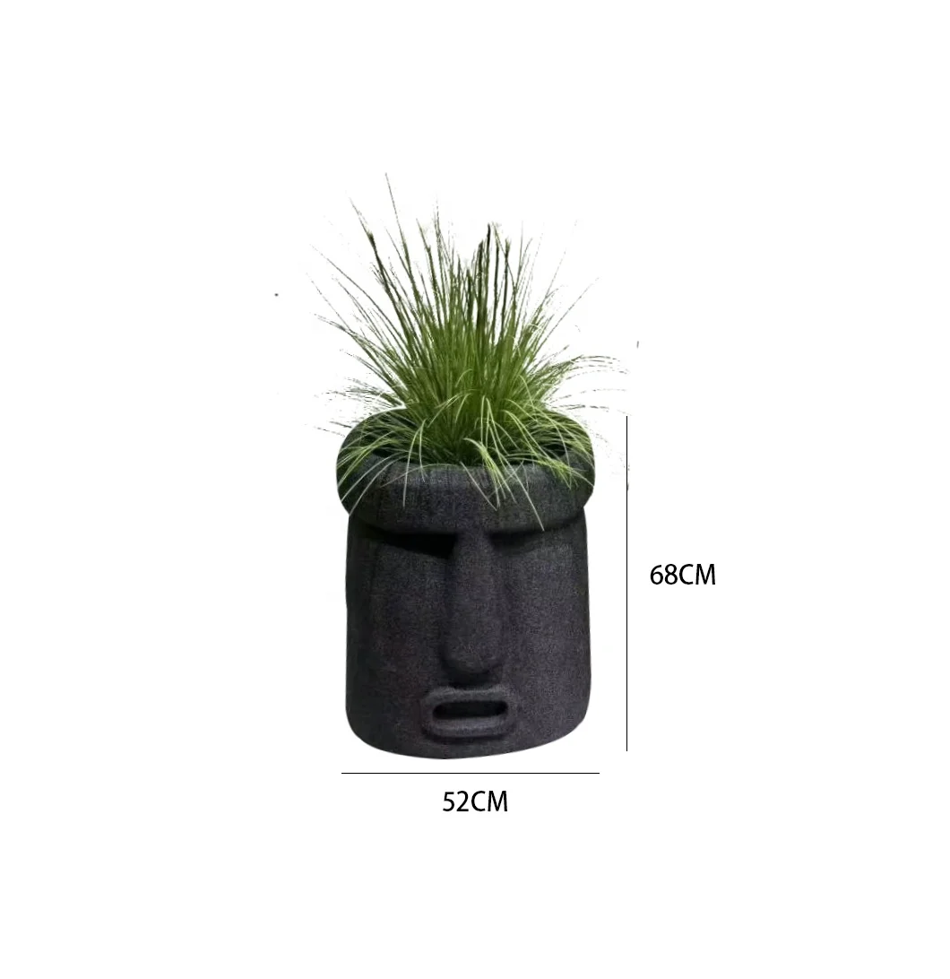 Creative Style Cool Face Head Planter Pots Flower Pot for Landscape Decor Garden Fiberglass Indoor Outdoor Eco-friendly Country