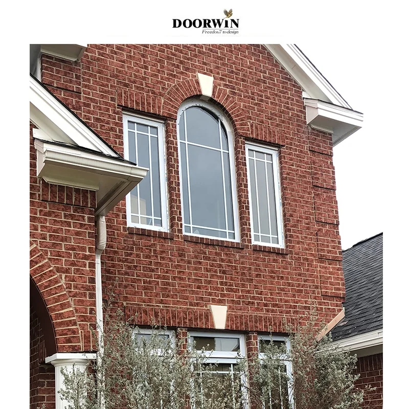 2023 Best-selling China Manufactory white arched Germany upvc profile crank open casement window with grill design