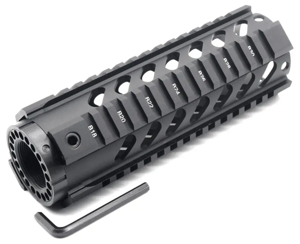 
Aplus New 7' Black Quad Rail Handguard Picatinny Rail Mount hunting accessories fits .223/5.56 rifle AR15 AR-15 M16 