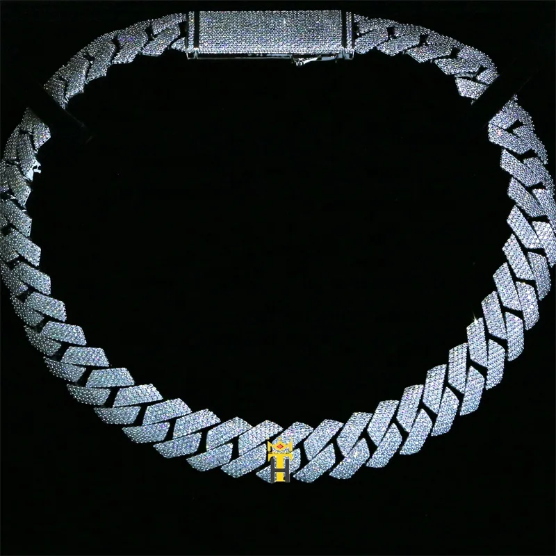 Iced out cz miami cuban chain necklace thick link chain necklace wide diamond hiphop rapper necklace