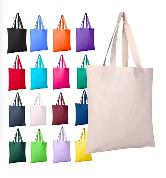 Cheap Custom Logo Large Cloth Plain Blank White Groceries Cotton Canvas Reusable Shopping Tote Bag