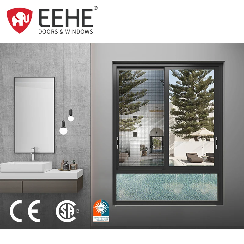 EEHE AS2047 Special Insulated Sliding Window Black Screen Panning Way Aluminum Sliding Window