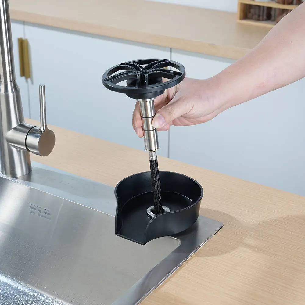 New Design Automatic Stainless Steel Glass Rinser Cup Sink Cleaning Tool for Kitchen Bar Coffee Glass Cup Washer