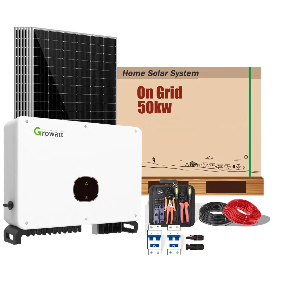 SANGSolar Sweden 50KW on grid solar system  growatt inverter with 540W solar panel for Industrial and commercial