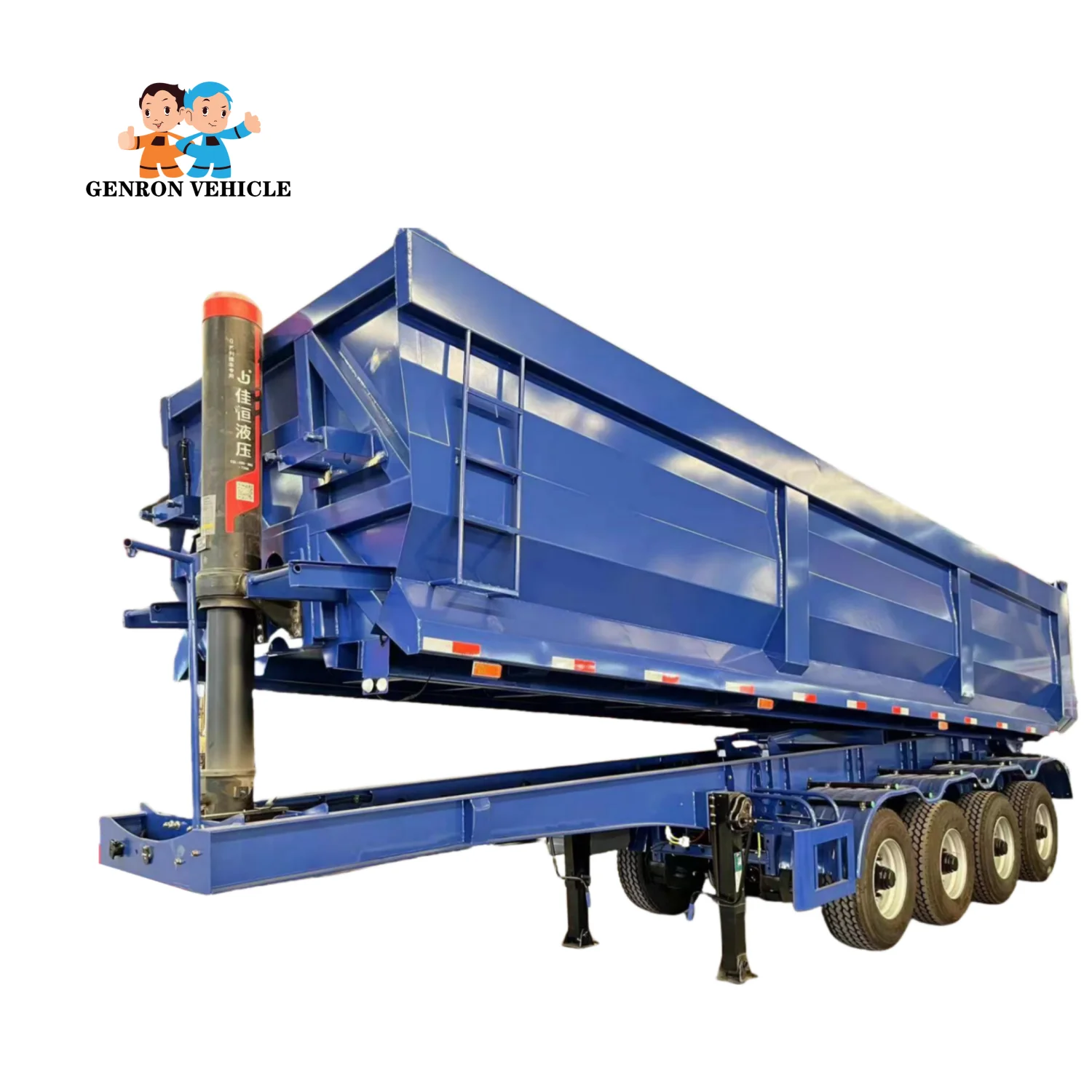 4 axles 50 tons  35000L single tires rear tipper semi trailer with 385/65 R22.5 tires for Senegal