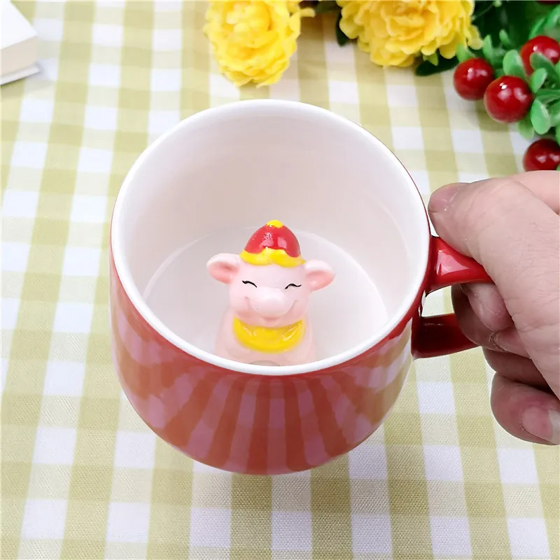 2023 Creative Customized Promotion 3d Santa Claus Reindeer Ceramic Christmas Gift Mug Vintage Cute Bulk Christmas Coffee Mugs