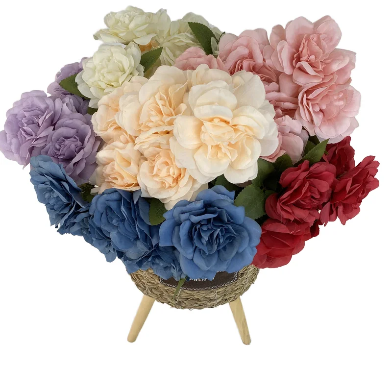 Wholesale Hot-Sale Sold By The Factory Artificial 7-headed Bouquet Of Snow Roses
