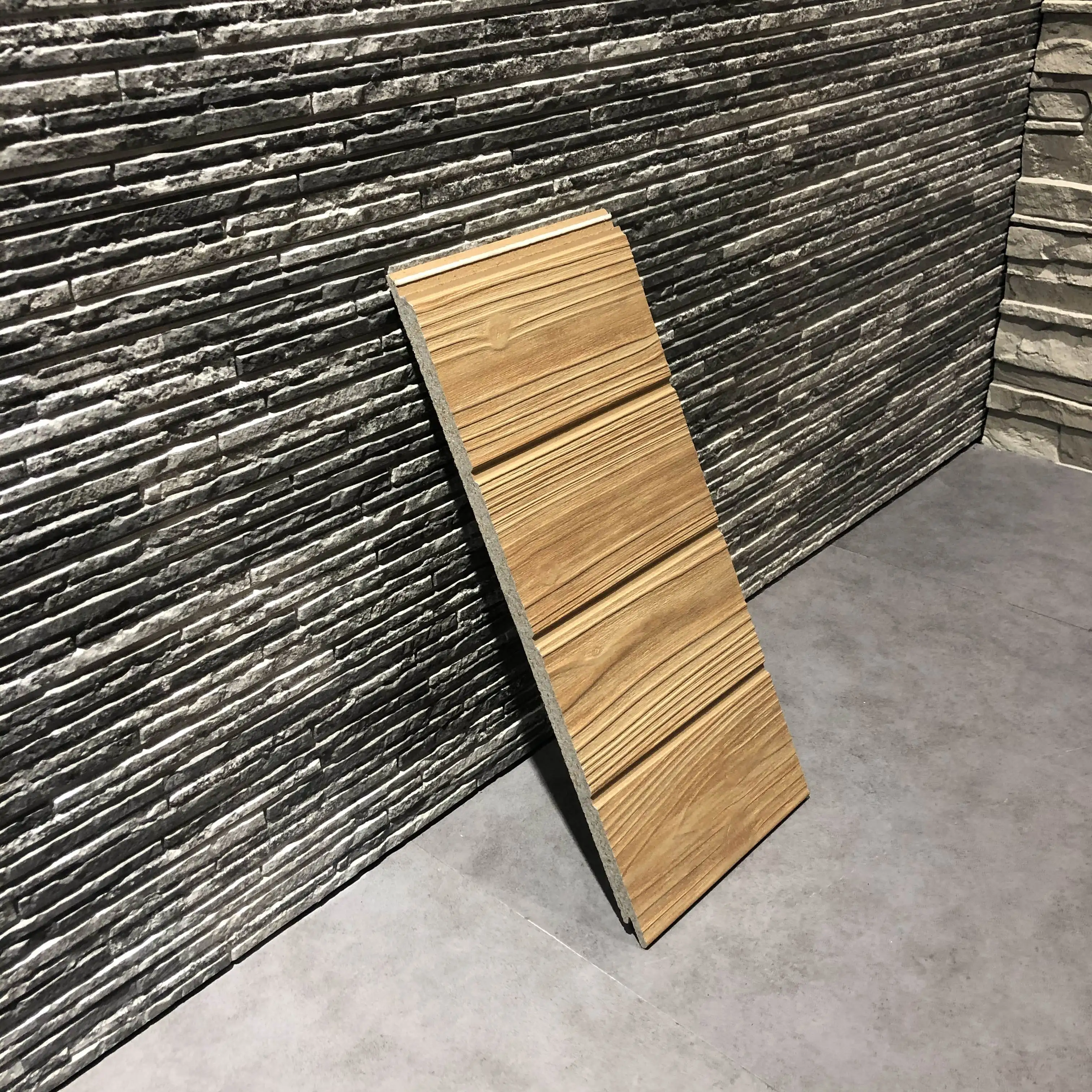 
Beige Color Fire resistance Fiber Cement Siding Exterior Wall Panel 