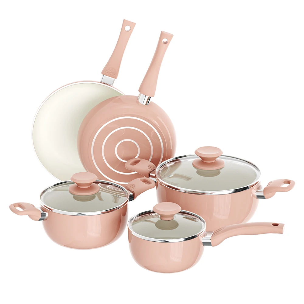 Прямые продажи с завода OEM набор посуды из прессованного алюминия и керамики антипригарным