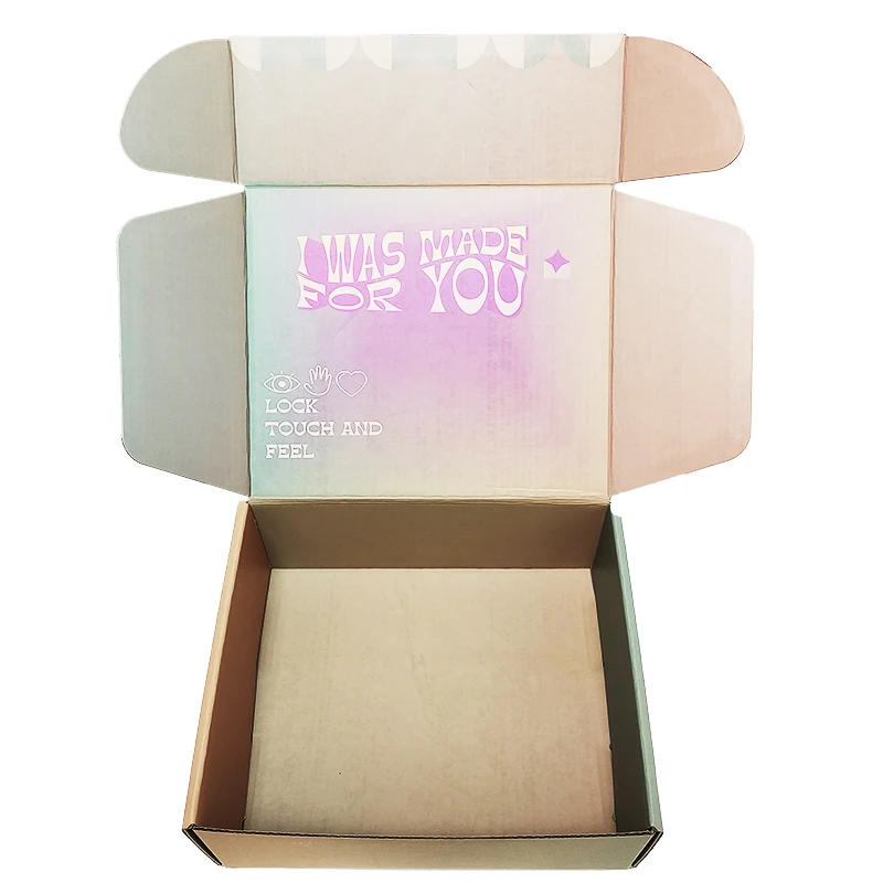 Flat Cardboard Kraft Corrugated Mailer Box Custom Design 12x12x5 Shipping Boxes 3x3x7