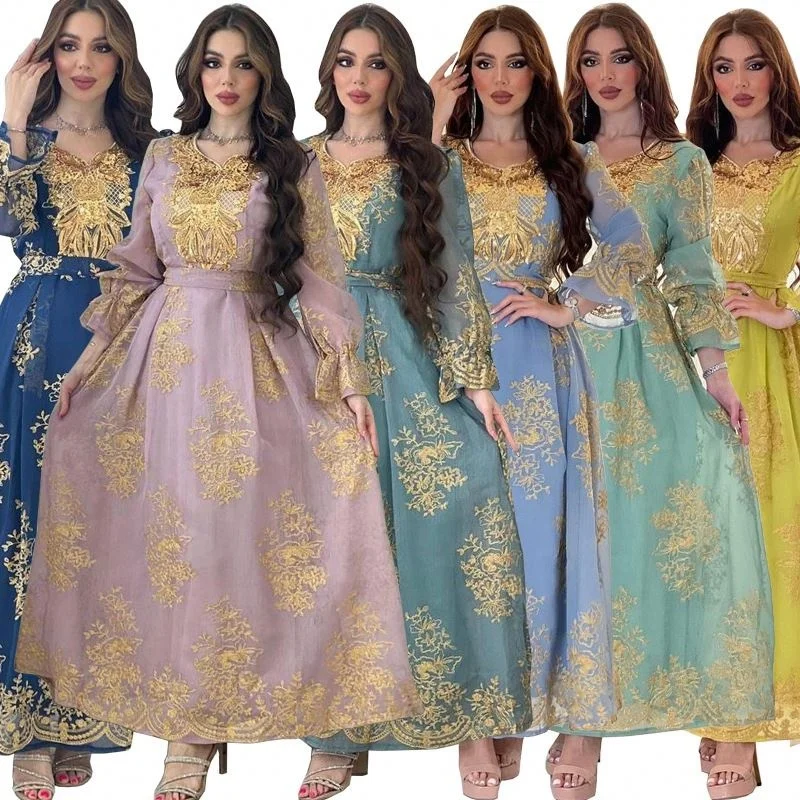 Women Good Muslim Party Dress Women Elegant Dresses Long Sleeves Maxi Eid Clothes Muslim Dress For Woman