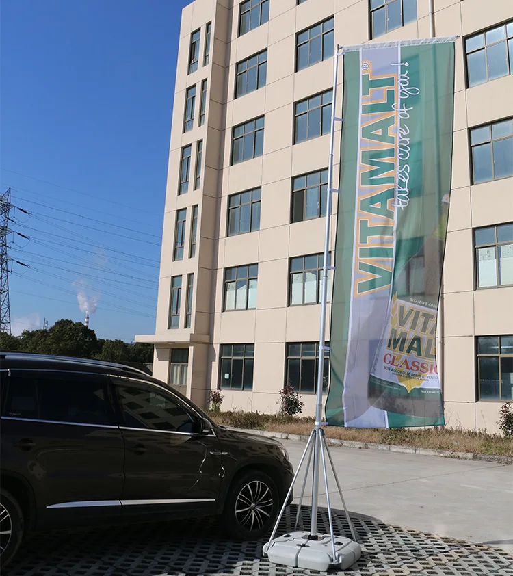 High Quality Telescopic Flag Banner 5M Giant Cheap Flag Pole with Water Base