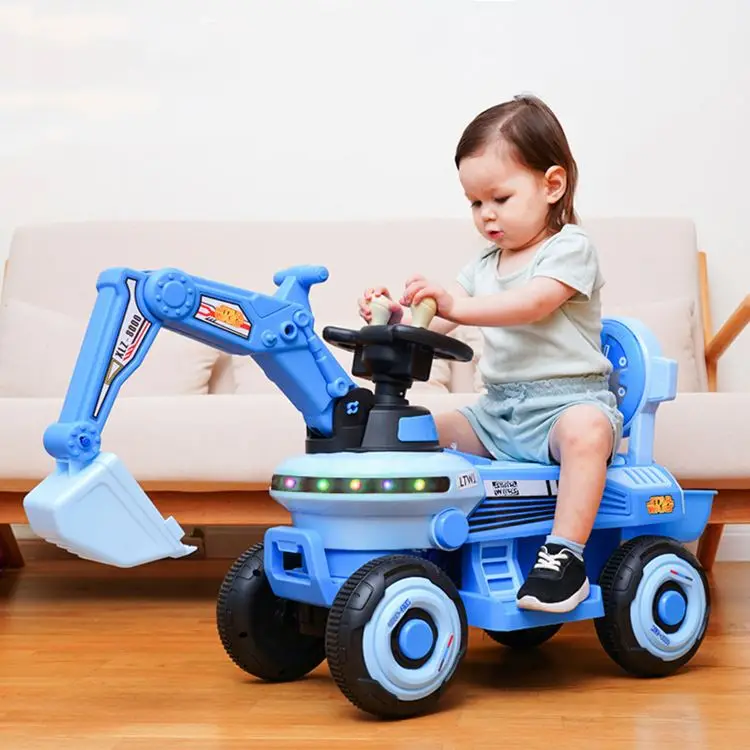 Factory Wholesale Electric Mini Excavator Ride-on Toy for Kids Baby Wheel Truck Plastic Car Toy