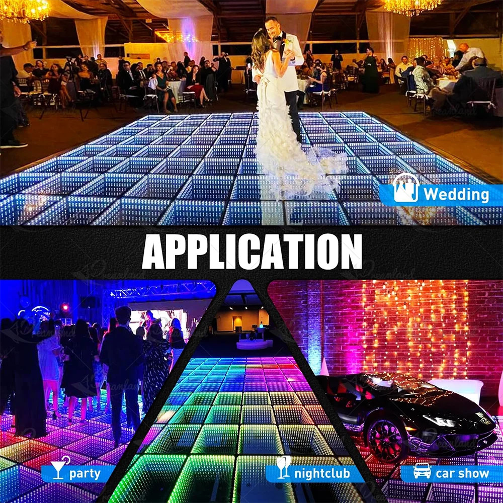 Infinity Fast Setup Dj Light 2ft By 2ft Wireless 3d Mirror Magnet Led Dance Floor