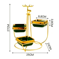 gold crystal dessert table cake dish shows tray dish plate dessert set with new metal handles crockery dinnerware set