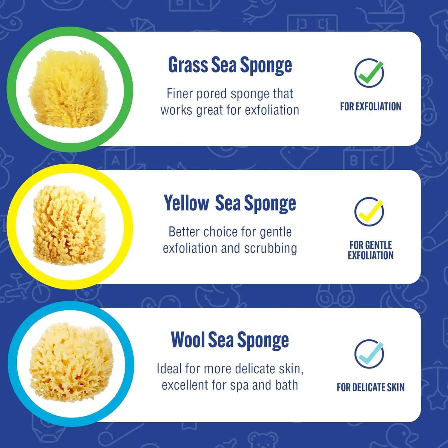 Customized Packing Soft Grass Wool Sea Moss Sponge 100% Biodegradable Baby Bath Sponge Natural Yellow Sea Sponge