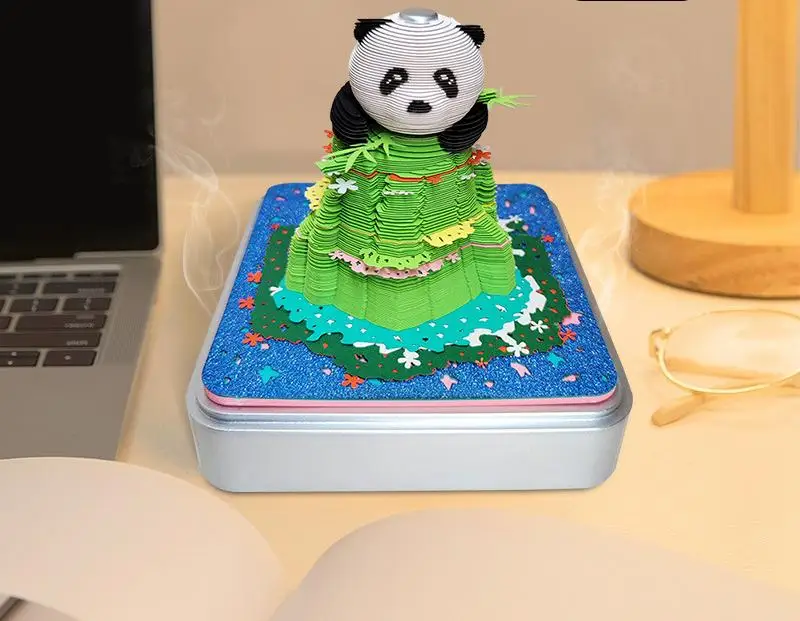 3D Desk Note Memo Pad Time Piece English Calendar 3D Tear Sticky Notes Paper Carving Decoration House