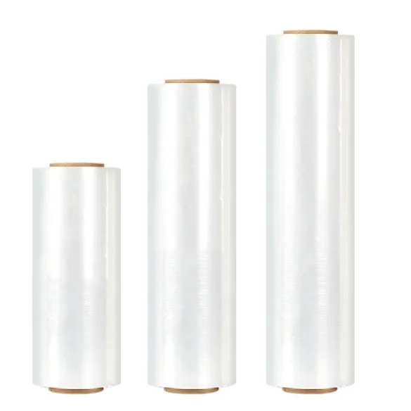 Factory price 12micron clear stretch wrap PE transparent plastic film lamination Jumbo roll LLDPE packing box pallet