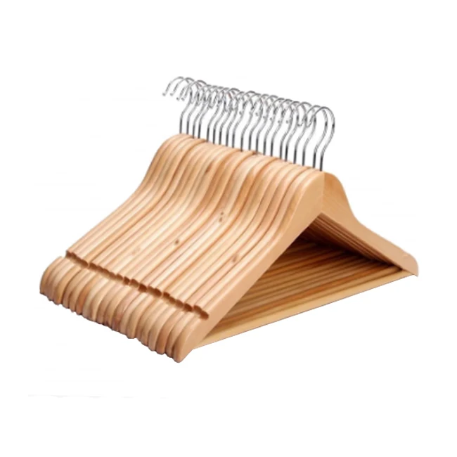 Wholesale High Quality Supermarket Wood Clothes Hangers For Garment Display