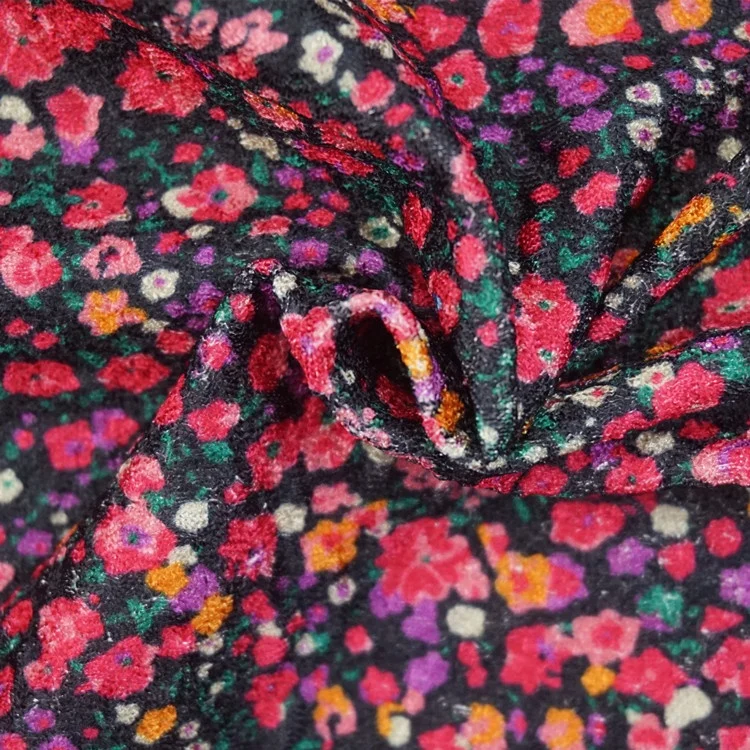 
Hot wholesaler floral digital printed fabric polyester tulle lining for evening dresses 