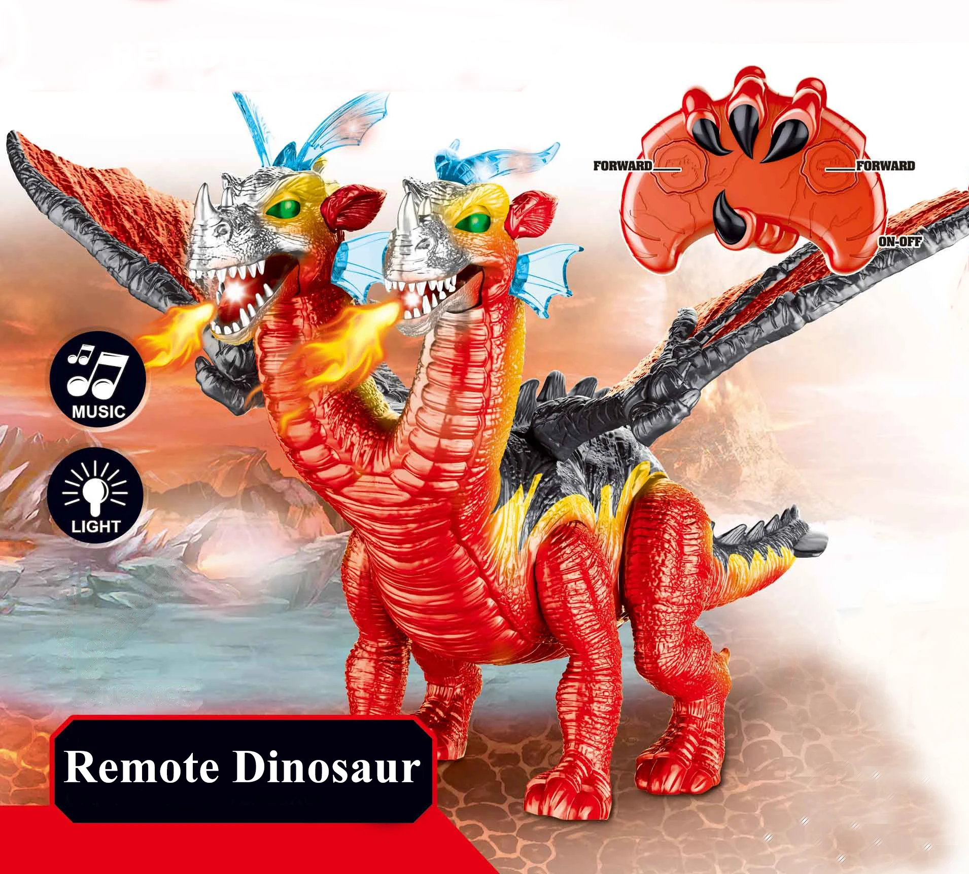 Радиоуправляемая передвижная игрушка динозавра с функцией звука и света, электрическая игрушка для детей