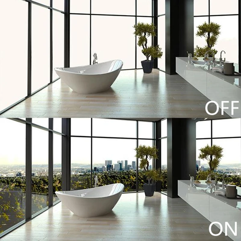 Switchable Smart Glass Electrical Self-adhesive PDLC Film Privacy Window Glass Size Customized Laminated Tint Color Glass Film