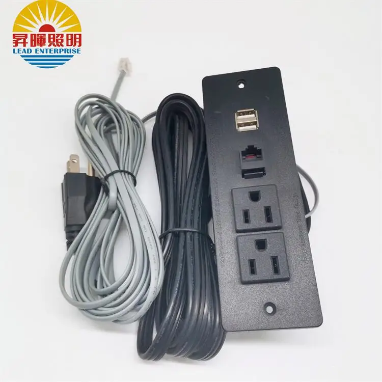 2021 Hot Power Us Wall Folding Socket Outlet 2 Usb Port Charging Station For Desk