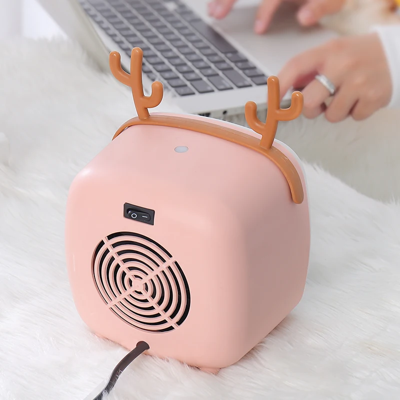 Factory Price Ptc Instant Over-heating Protection Mini Portable Electric Fan Home Heaters With Light