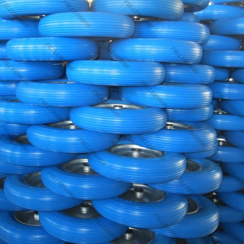 4.00-8 Metal Pneumatic Rubber Wheel For Wheelbarrow PU Foam Wheel