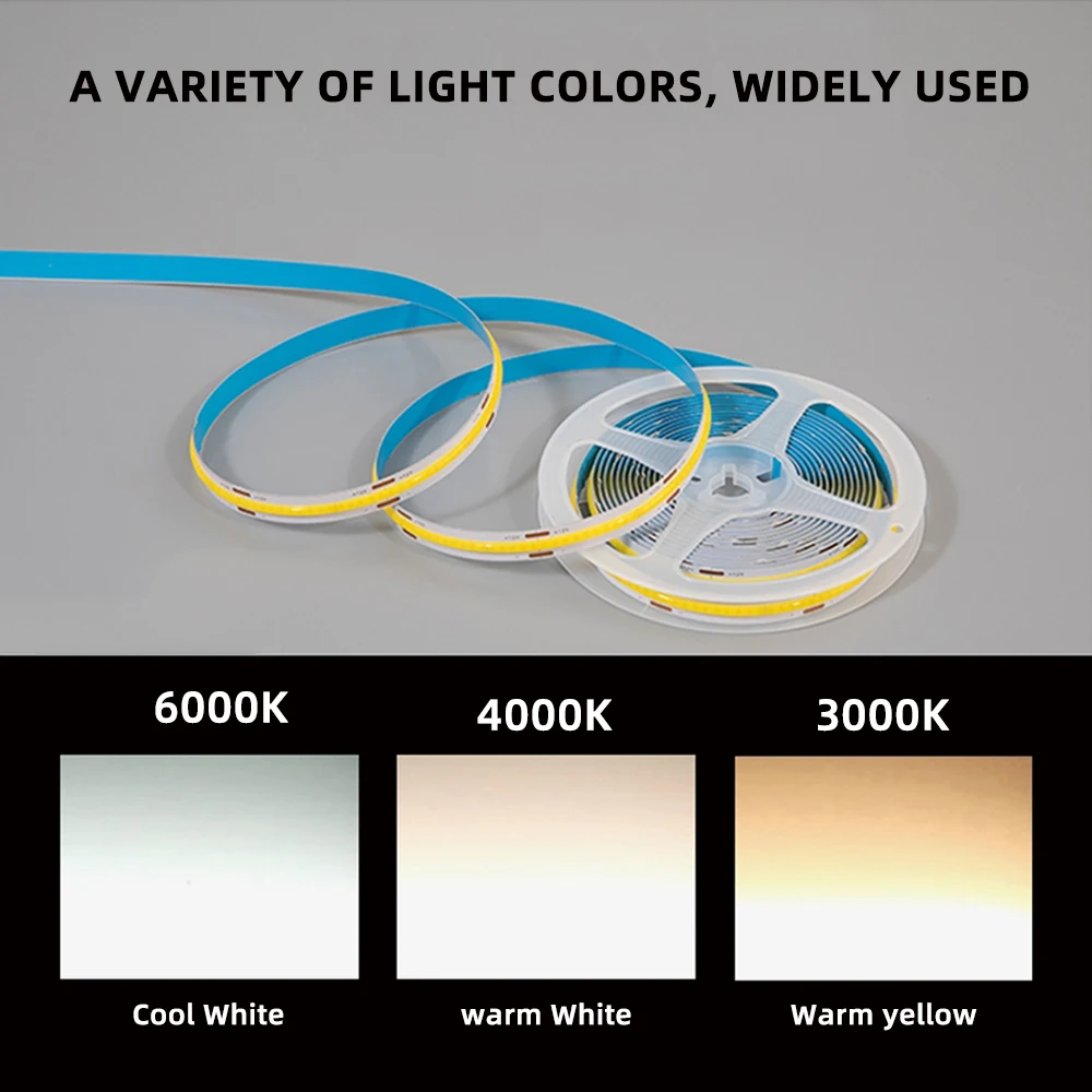 CE ROHS Led Tapes Cob Dc24V Cinta LED 12V COB LED Strip Light CCT Flexible Led Aluminum Profile Strip Light