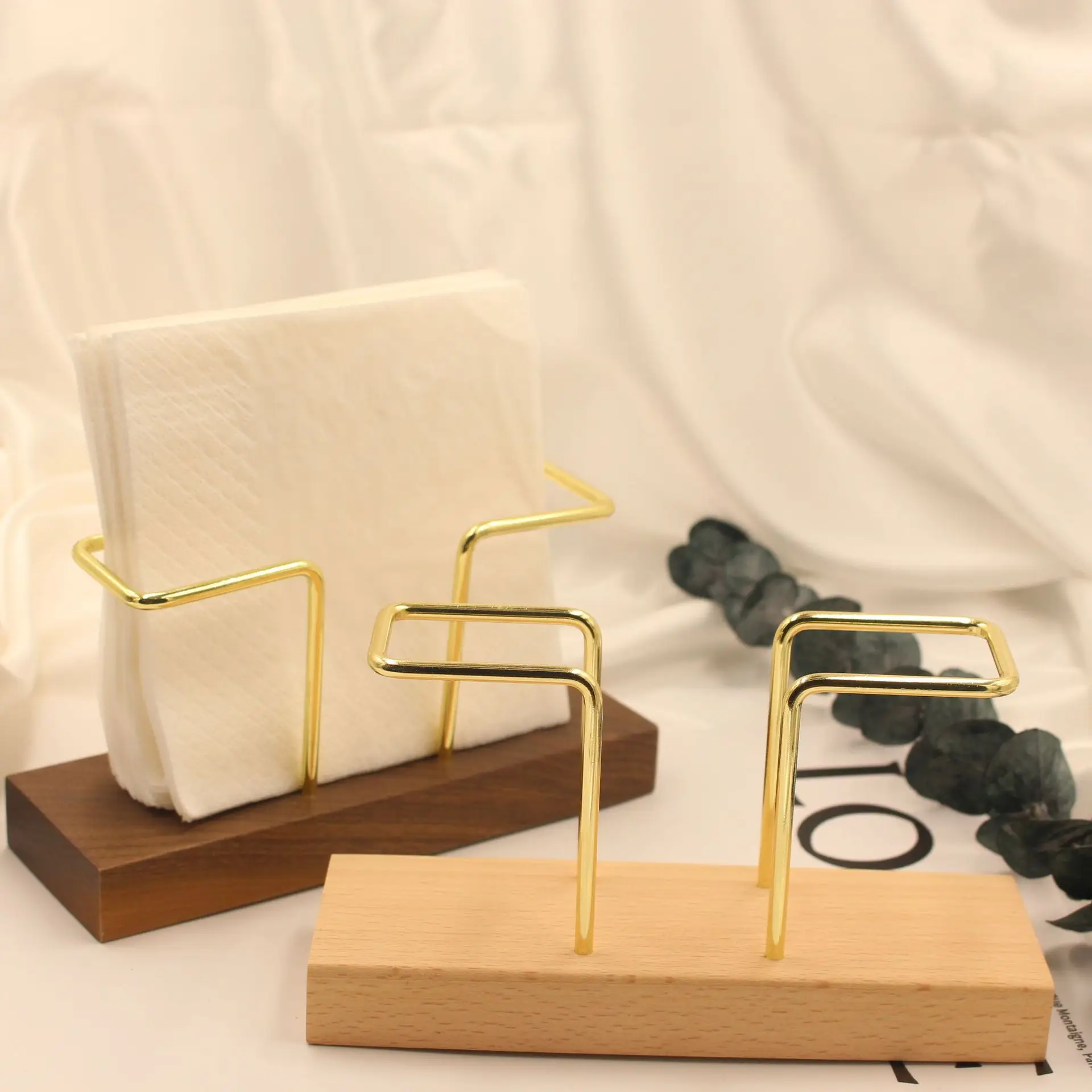 Wholesale Customization Solid Wood Napkin Holder,Desktop Vertical Multi-function Napkin Holder