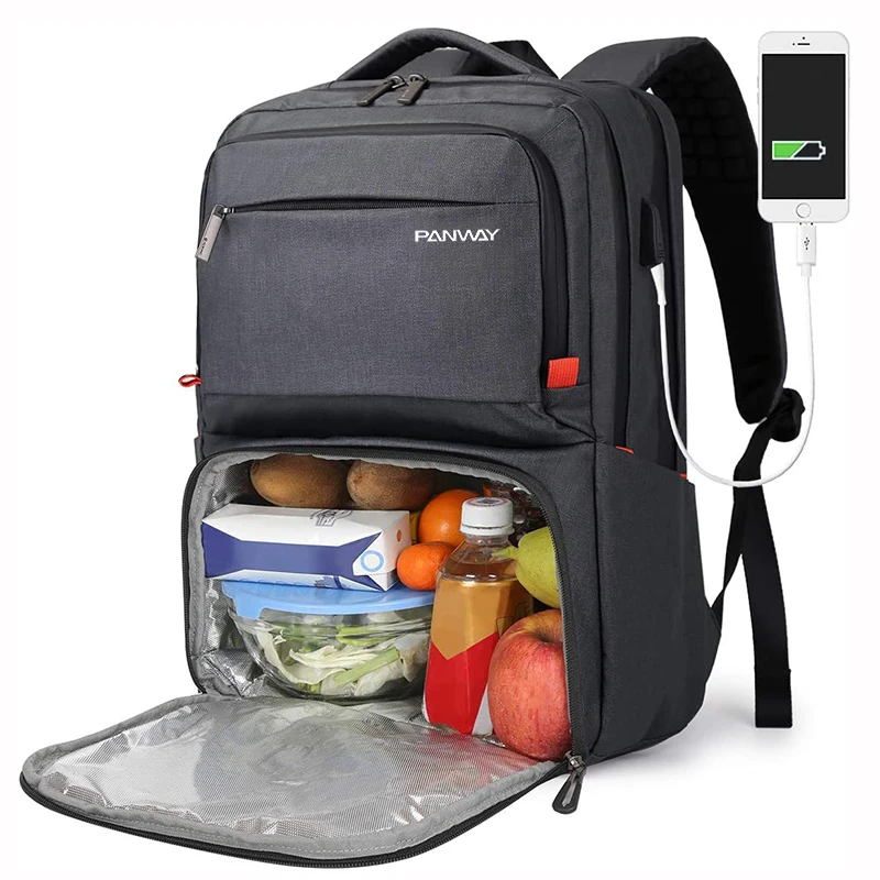 Work Picnics Waterproof Lunch Insulated Cooler backpack College School Bookbag with USB Port