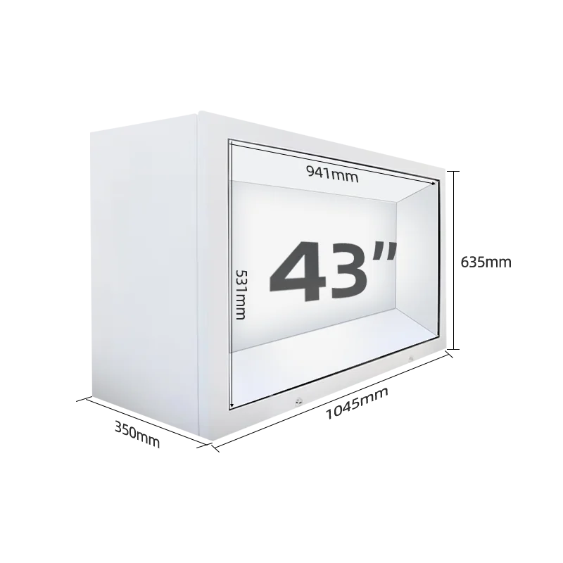 Indoor 75 86 98 Inch 4k 3d Hologram Display Box With Touch Screen Transparent Lcd Panel Display For Shopping Mall