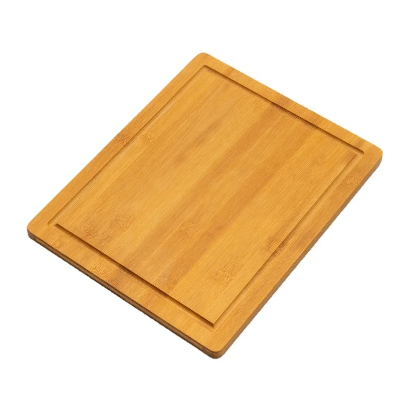 Customized fruit chopping board kitchen bamboo cutting board with water diversion sink
