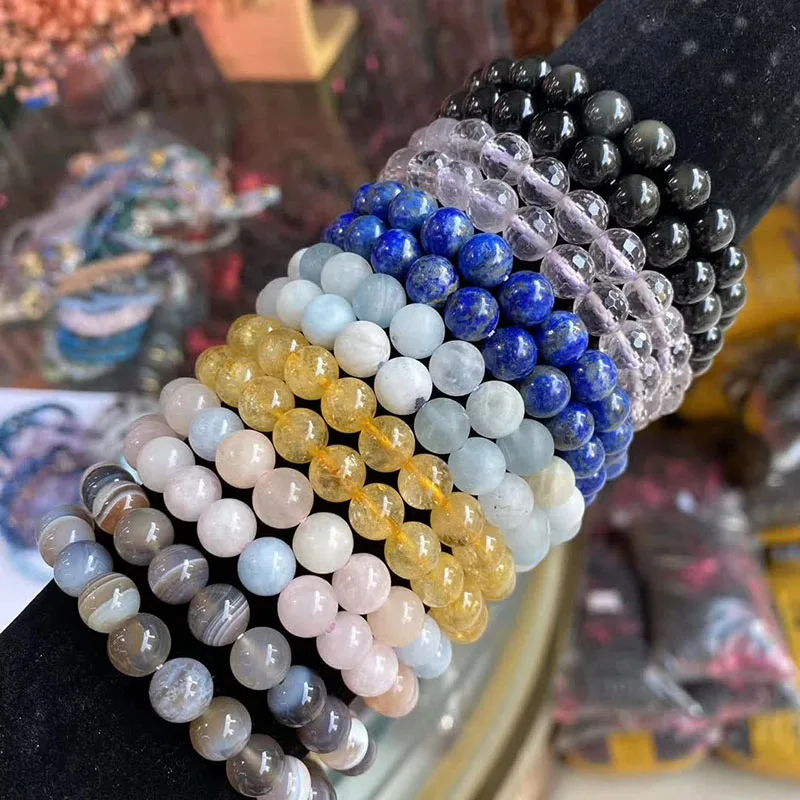 Custom Feng Shui Crystal Gemstone Bracelet Natural Luxury Tiger Eye Healing Stone Beaded Adjustable Lucky Jewelry Bracelet