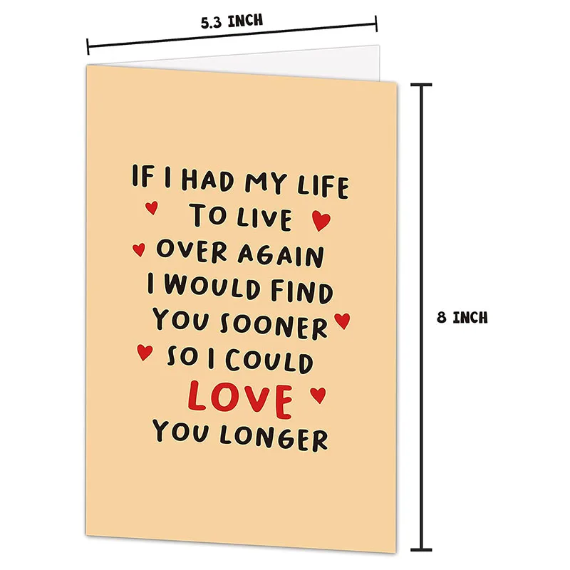 Cute Love You Longer Poem Birthday Card Romantic Anniversary Cards if I Had My Life to Live Over Again