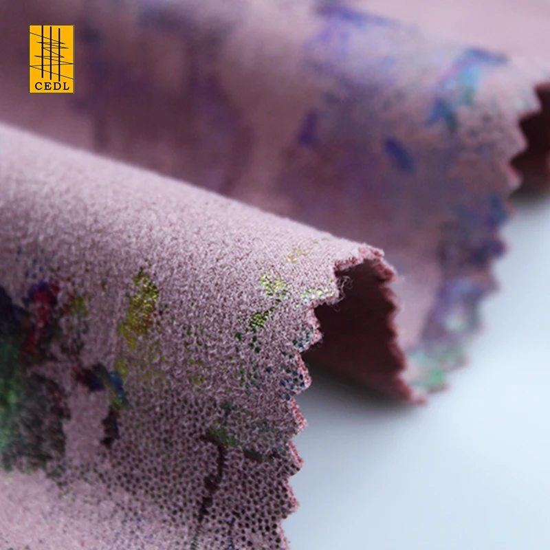 HIgh Quality New Design High Quality Printed Polyester Spandex Stretch Suede Fabric for Suit Coat