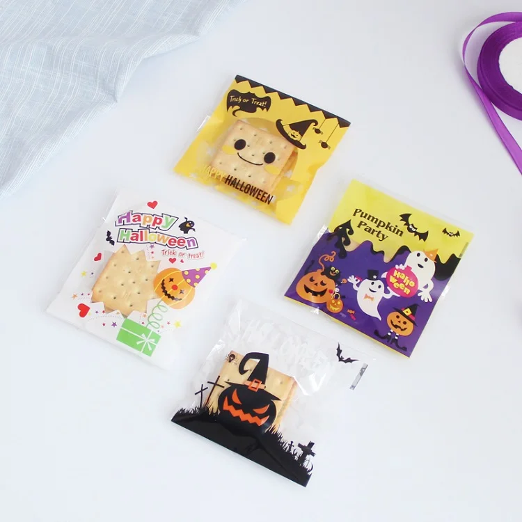 Halloween Cello Transparent Clear Small Individual Plastic Mylar Cookie Bags