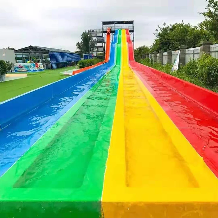 Moderate Price Great Fun Aqua Park Games Fiberglass Rainbow Water Slides Open Aqua Drop Ride For Water Park