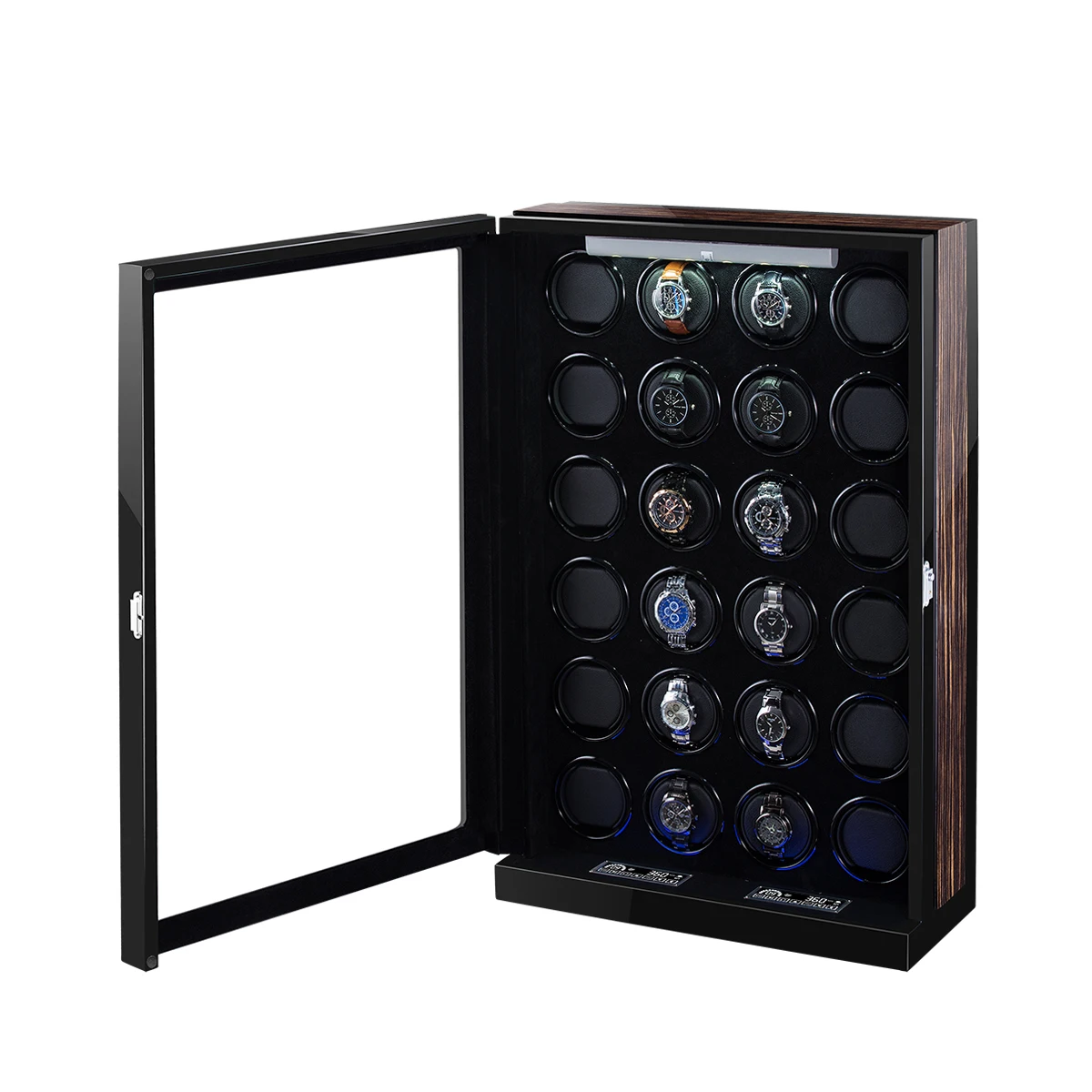 Wholesale China glass large watch cases  24 watches touch screen luxury watch winder