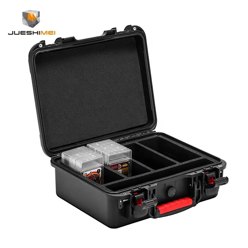 Custom 385B Plastic Waterproof Sports Graded Card Case Slabs Hard Storage Case with Custom EVA Foam for Psa