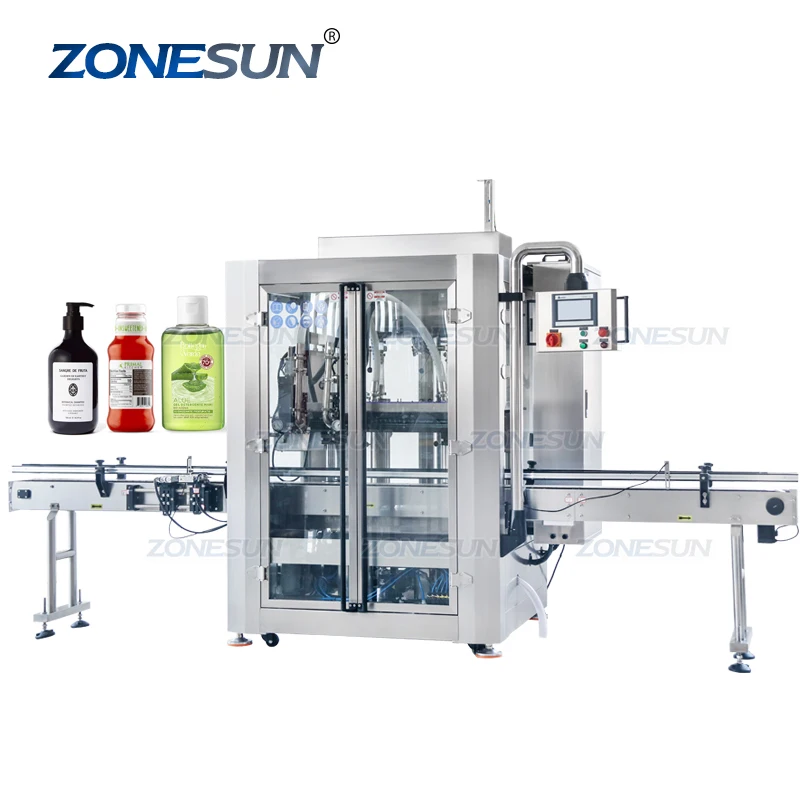 ZONESUN ZS-VTPF2 двойная насадка сервопривода поршневой насос крем шампунь лосьон отслеживания разливочная машина
