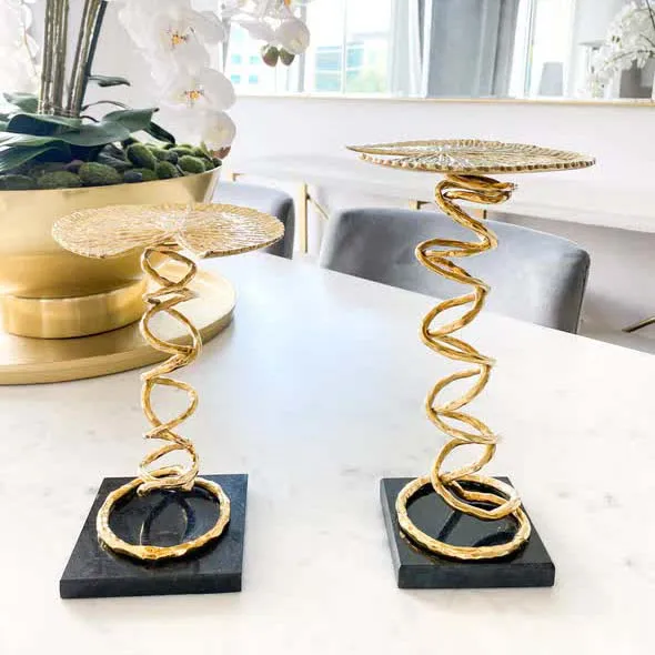 Gold Plating Metal Candle Stands2024 Latest Home Decor Products for Hotels & Restaurants 2024 Best Selling