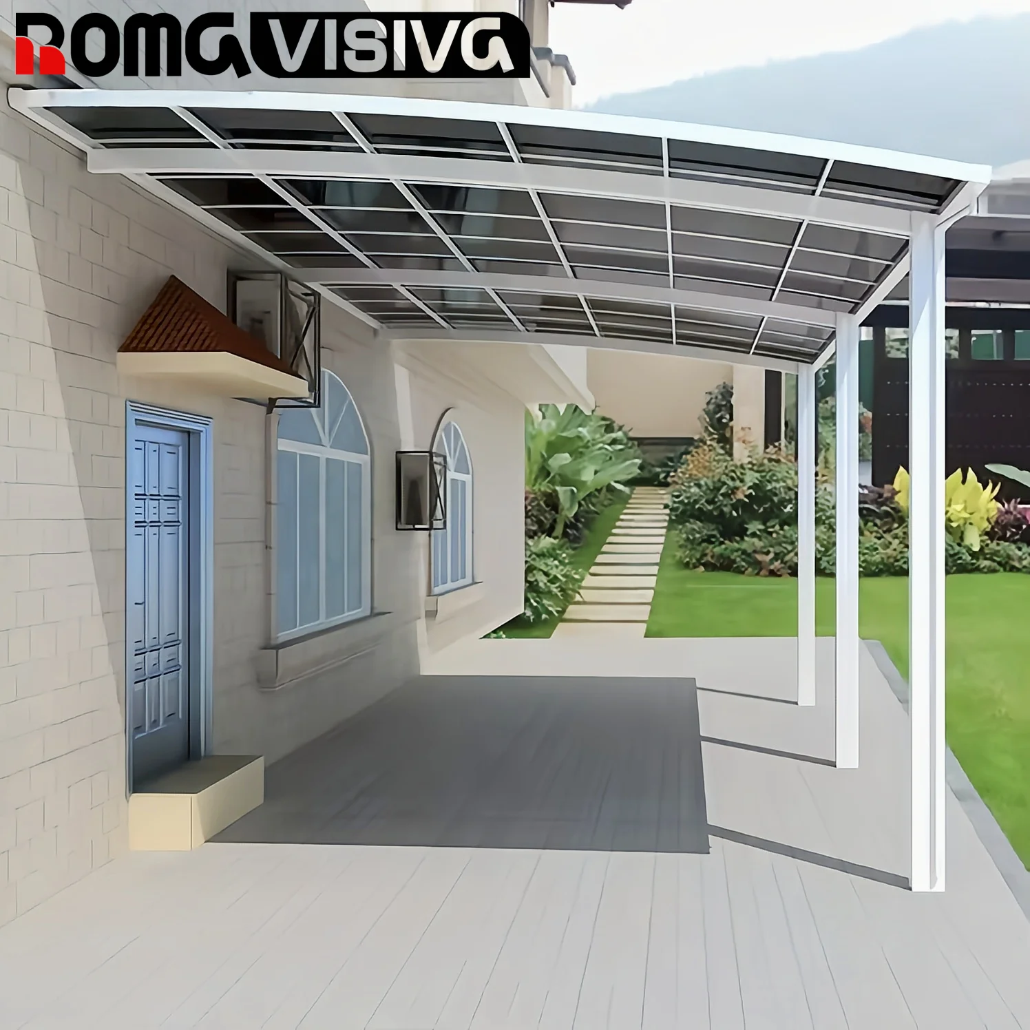 Factory Custom Sun Protection Canopy Outdoor Garden Aluminium Frame Polycarbonate Sheet Carport