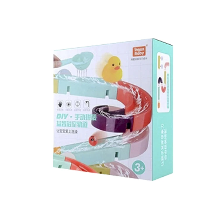 2021 Amazon hot sell  44PCS DIY Slide Waterfall Track Stick toddler bath toys  Wheels Water Ball Kids Bath Toys Set